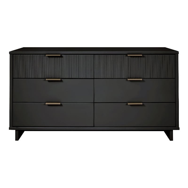 Manhattan Comfort Granville Engineered Wood Double Dresser in Dark Gray