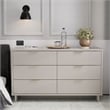 Manhattan Comfort Granville Engineered Wood Double Dresser in Light Gray