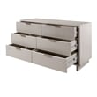 Manhattan Comfort Granville Engineered Wood Double Dresser in Light Gray