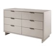 Manhattan Comfort Granville Engineered Wood Double Dresser in Light Gray