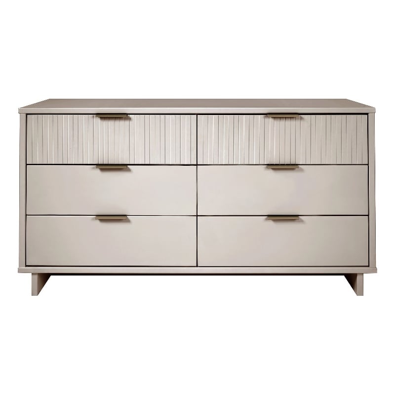 Manhattan Comfort Granville Engineered Wood Double Dresser in Light Gray