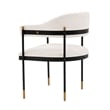 Manhattan Comfort Lia Dining Armchair with Metal Frame in Cream