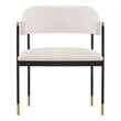 Manhattan Comfort Lia Dining Armchair with Metal Frame in Cream