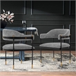 Manhattan Comfort Lia Dining Armchair with Metal Frame in Gray