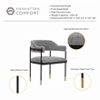 Manhattan Comfort Lia Dining Armchair with Metal Frame in Gray