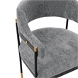 Manhattan Comfort Lia Dining Armchair with Metal Frame in Gray