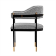 Manhattan Comfort Lia Dining Armchair with Metal Frame in Gray