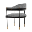 Manhattan Comfort Lia Dining Armchair with Metal Frame in Gray