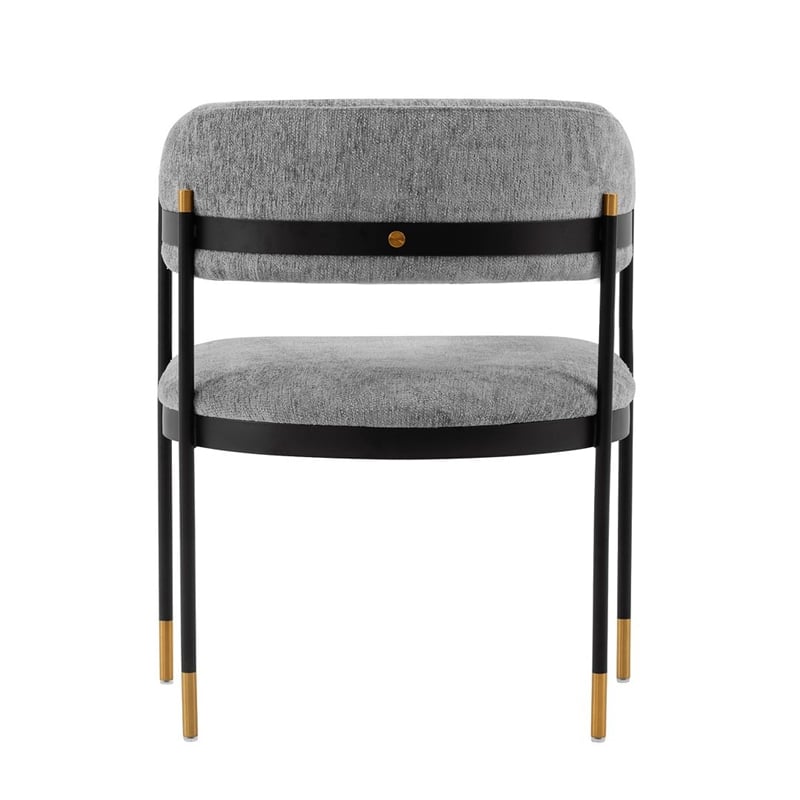 Manhattan Comfort Lia Dining Armchair with Metal Frame in Gray
