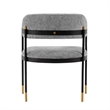 Manhattan Comfort Lia Dining Armchair with Metal Frame in Gray