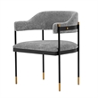 Manhattan Comfort Lia Dining Armchair with Metal Frame in Gray