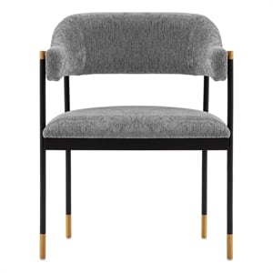 Manhattan Comfort Lia Dining Armchair with Metal Frame in Gray