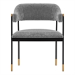 Manhattan Comfort Lia Dining Armchair with Metal Frame in Gray