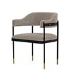 Manhattan Comfort Lia Dining Armchair with Metal Frame in Stone