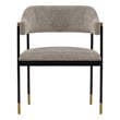 Manhattan Comfort Lia Dining Armchair with Metal Frame in Stone