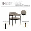 Manhattan Comfort Lia Dining Armchair with Metal Frame in Stone