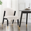 Manhattan Comfort Ola Dining Chair with Solid Wood Frame in Cream