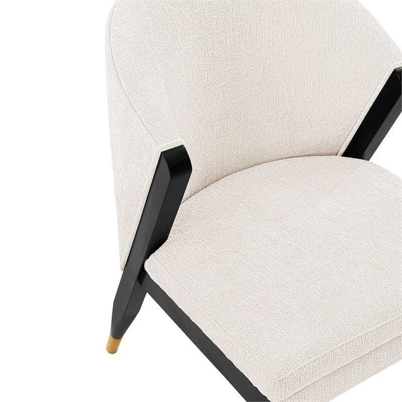 Manhattan Comfort Ola Dining Chair with Solid Wood Frame in Cream