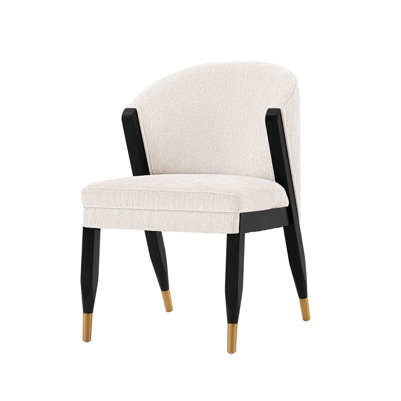 Manhattan Comfort Ola Dining Chair with Solid Wood Frame in Cream