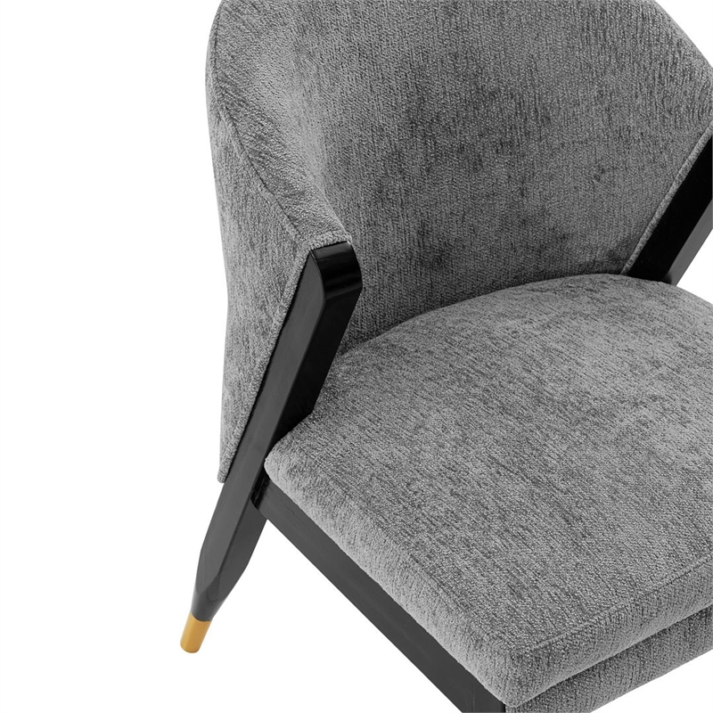 Manhattan Comfort Ola Dining Chair with Solid Wood Frame in Gray