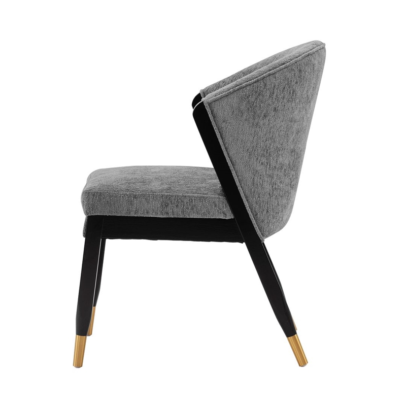 Manhattan Comfort Ola Dining Chair with Solid Wood Frame in Gray