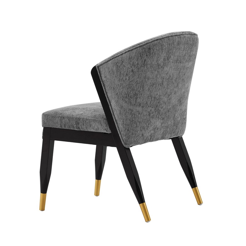 Manhattan Comfort Ola Dining Chair with Solid Wood Frame in Gray