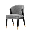 Manhattan Comfort Ola Dining Chair with Solid Wood Frame in Gray