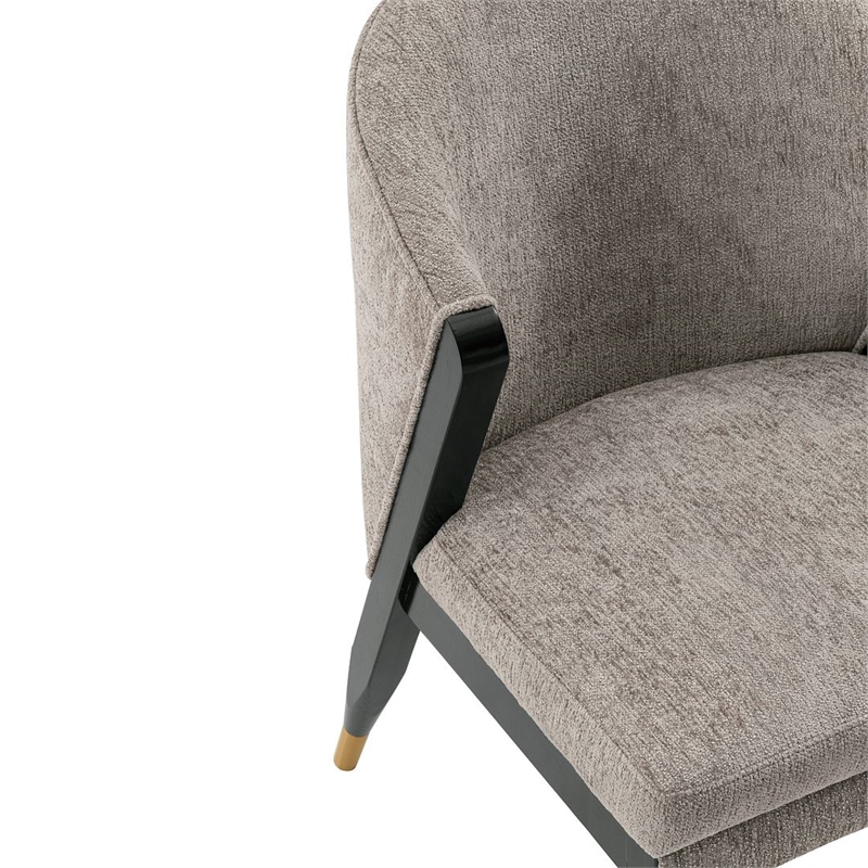 Manhattan Comfort Ola Dining Chair with Solid Wood Frame in Stone