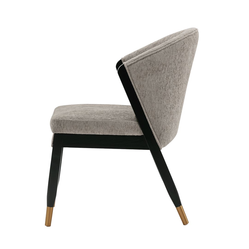 Manhattan Comfort Ola Dining Chair with Solid Wood Frame in Stone