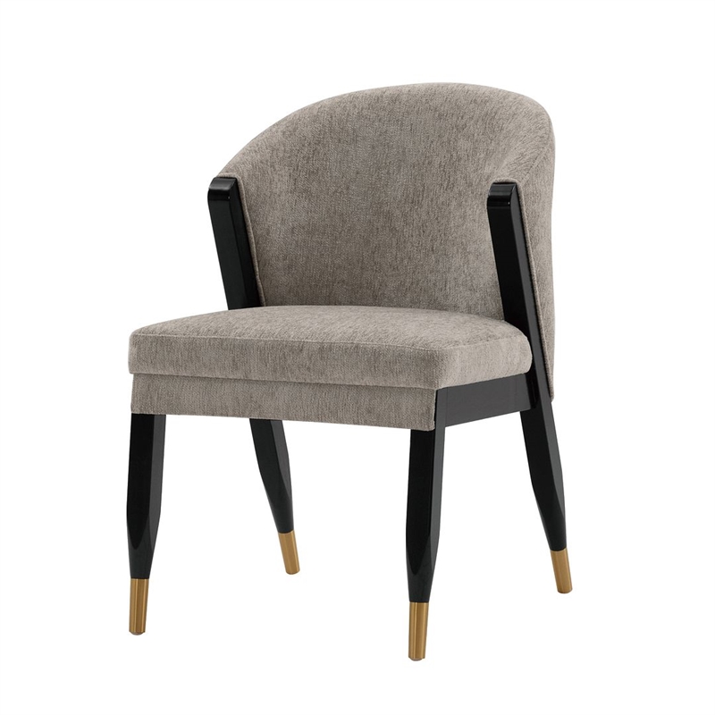 Manhattan Comfort Ola Dining Chair with Solid Wood Frame in Stone