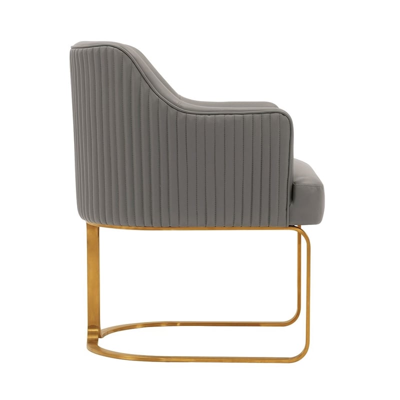 Manhattan Comfort Raya Dining Armchair with Solid Wood Frame in Taupe