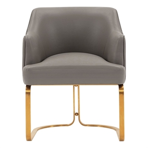 Manhattan Comfort Raya Dining Armchair with Solid Wood Frame in Taupe