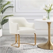 Manhattan Comfort Raya Dining Armchair with Solid Wood Frame in Cream