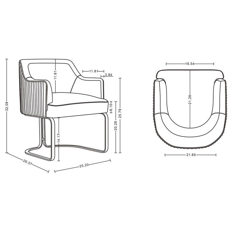 Manhattan Comfort Raya Dining Armchair with Solid Wood Frame in Cream