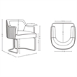 Manhattan Comfort Raya Dining Armchair with Solid Wood Frame in Cream
