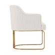 Manhattan Comfort Raya Dining Armchair with Solid Wood Frame in Cream