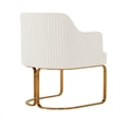 Manhattan Comfort Raya Dining Armchair with Solid Wood Frame in Cream