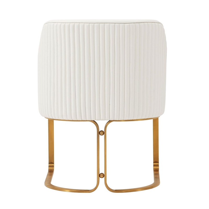 Manhattan Comfort Raya Dining Armchair with Solid Wood Frame in Cream