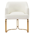Manhattan Comfort Raya Dining Armchair with Solid Wood Frame in Cream