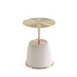 Manhattan Comfort Anderson End Table with Steel Frame 1.0 in Cream