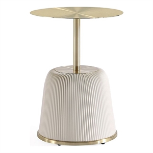 Manhattan Comfort Anderson End Table with Steel Frame 1.0 in Cream