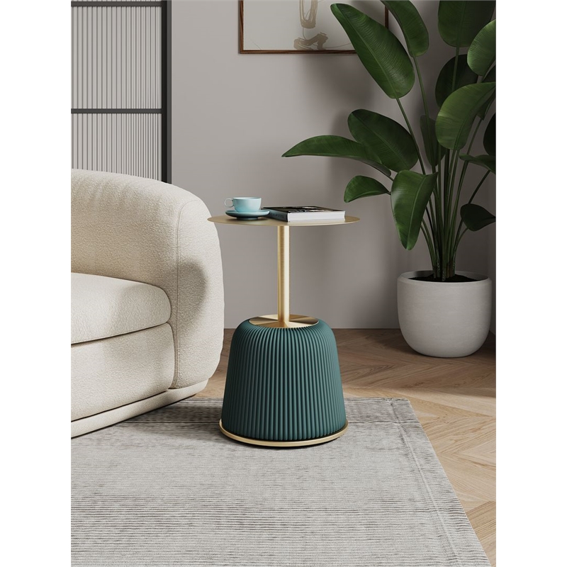 Manhattan Comfort Anderson End Table with Steel Frame 1.0 in Green