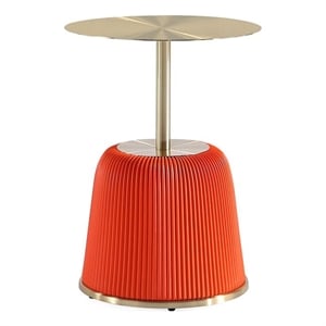 Manhattan Comfort Anderson End Table with Steel Frame 1.0 in Orange