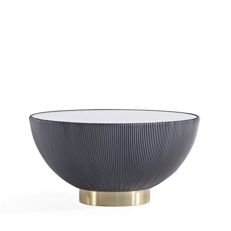 Manhattan Comfort Anderson Coffee Table with Steel Frame in Gray