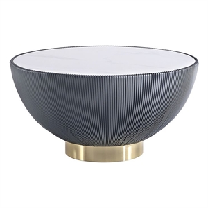 Manhattan Comfort Anderson Coffee Table with Steel Frame in Gray