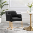 Manhattan Comfort Raya Dining Armchair with Solid Wood Frame in Black
