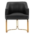 Manhattan Comfort Raya Dining Armchair with Solid Wood Frame in Black