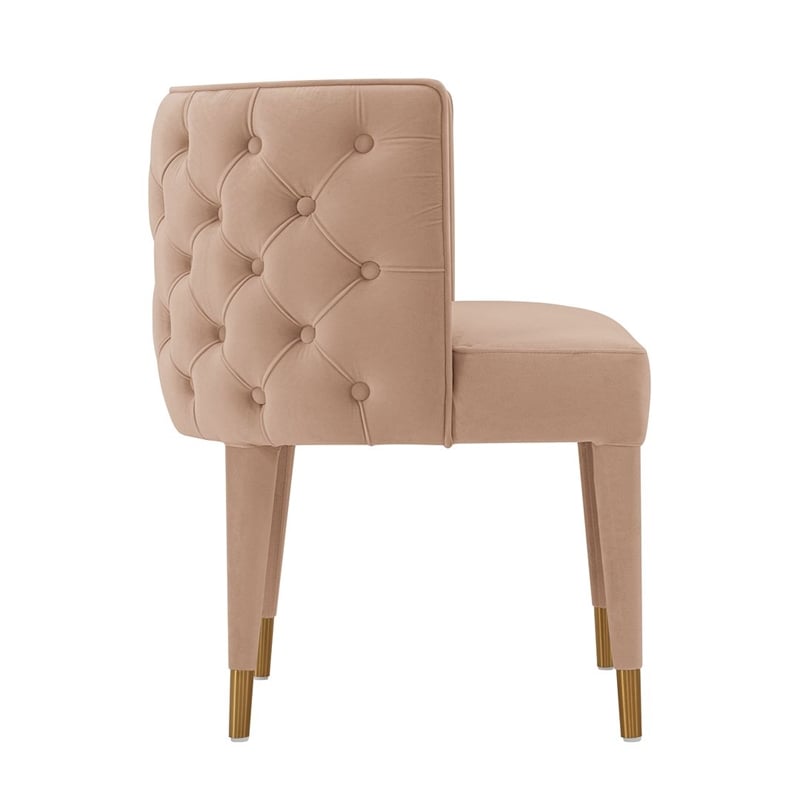 Manhattan Comfort Maya Dining Chair with Solid Wood Frame in Cream