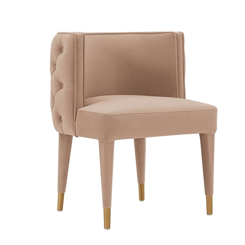 Manhattan Comfort Maya Dining Chair with Solid Wood Frame in Cream