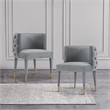 Manhattan Comfort Maya Dining Chair with Solid Wood Frame in Gray